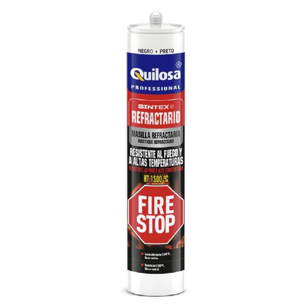 MASSILLA REFRACTARIA FIRESTOP 300ML NEGRA QUILOSA